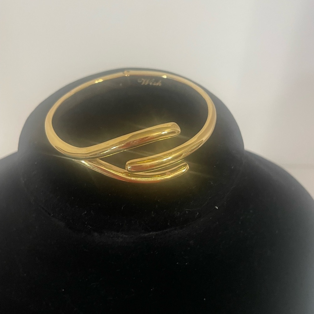 Wish Gold-Tone Open Cuff Stainless Bracelet